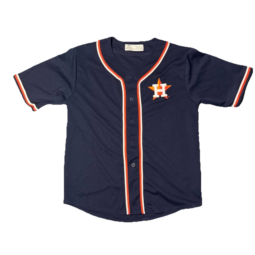 Houston Astros Jersey MLB Baseball Navy Blue Orange White Youth Boys Size XXL 18
